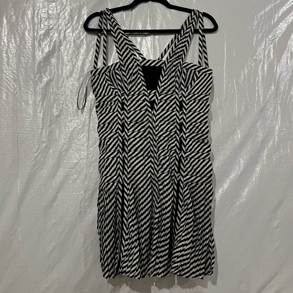 Giovanni Bedin Black & White Striped Mini Dress Size 38 EU $1,495